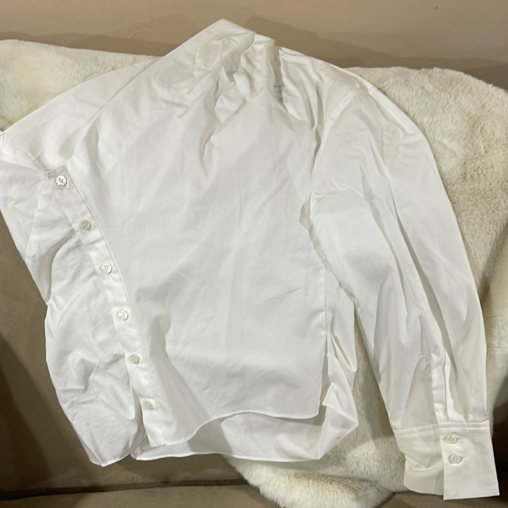 zara one shoulder shirt